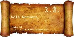Kali Norbert névjegykártya